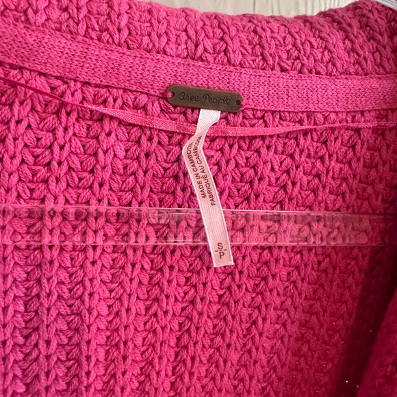 New Free People Swim Too Deep Cardi Pink Firework - Picture 6 of 9